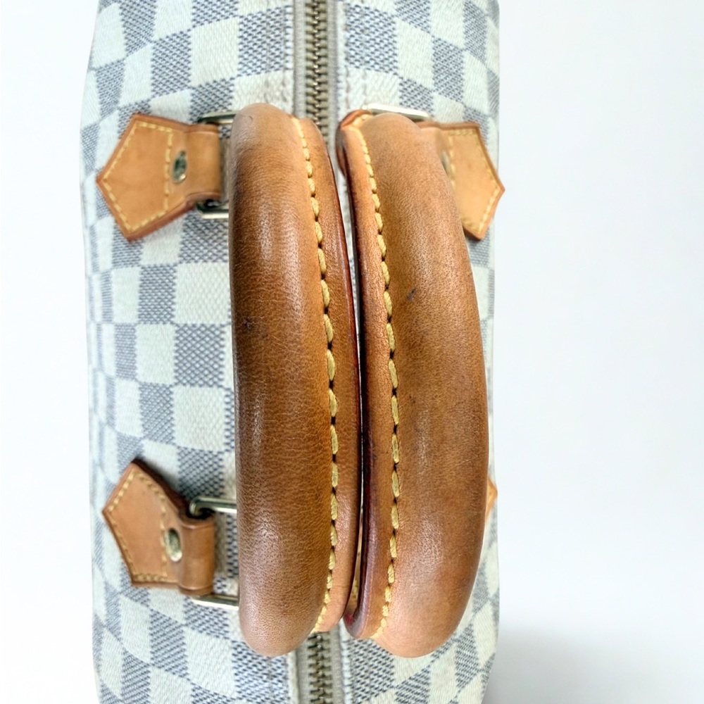 SOLD-Certified LOUIS VUITTON Damier Azur Speedy 25 - Dust Bag, Lock & Key, + COA - Picture 15 of 15